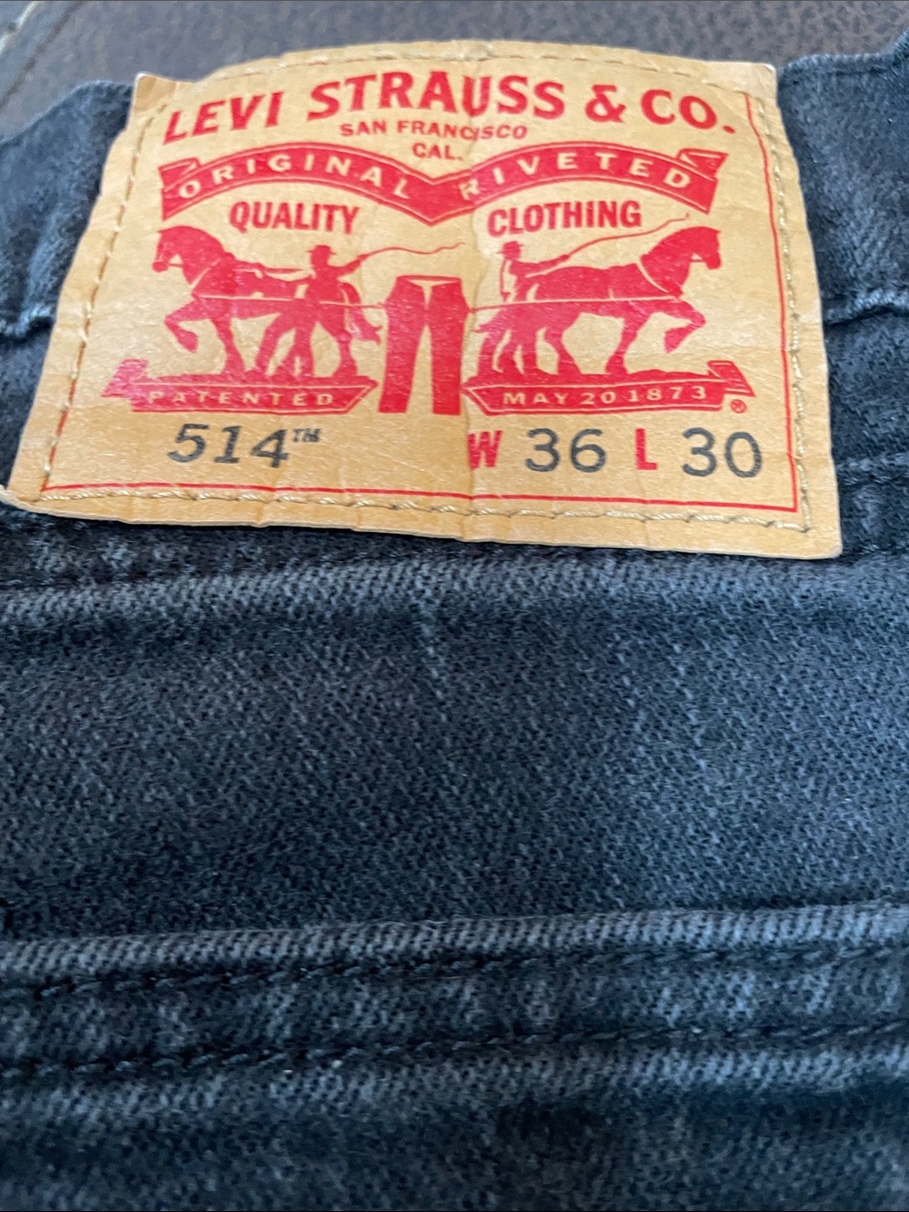 Levi's 514 Slim Straight Men's Jeans — Black 36X30